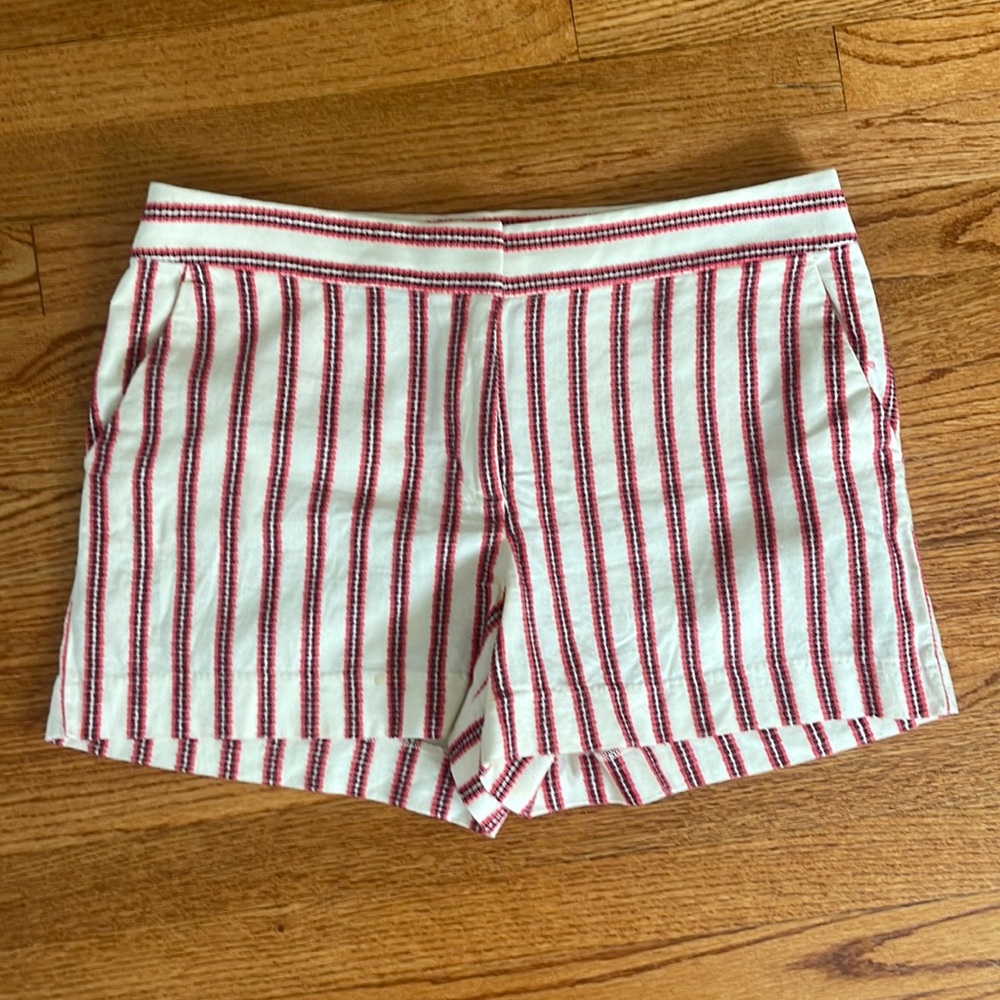 LOFT Riviera Shorts Sz 10 Side Pockets, Flat Front Striped Beautiful Perfect